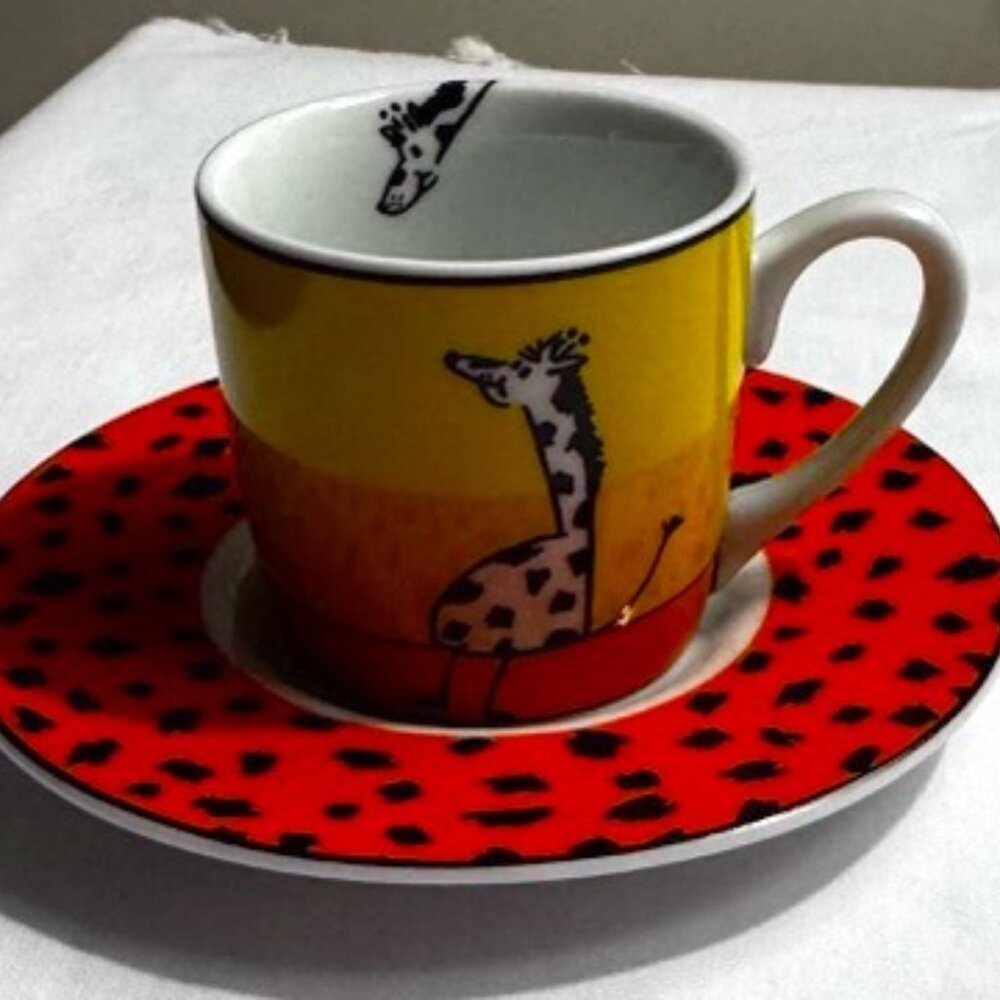 Konitz Whimsical Animal Stories "Giraffe" Espresso Cup & Saucer